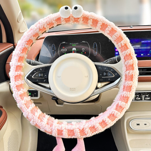 Plush Big Eye Steering Wheel Cover