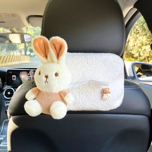 Plush Baby Bunny&Bear Tissue Box Holder
