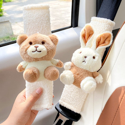 Plush Cute Bear&Bunny Seat Belt Cover