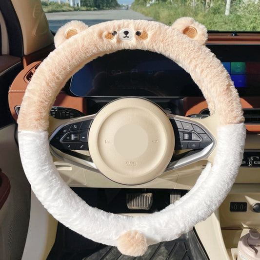 Plush Brown Bear Steering Wheel Cover