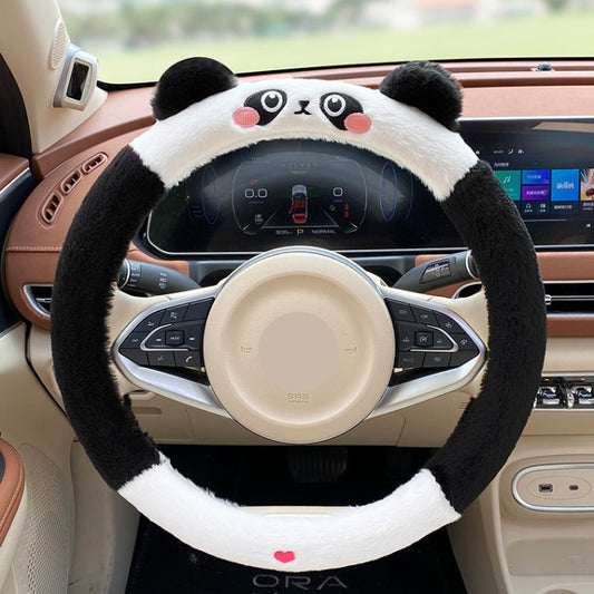 Plush Panda Bear Steering Wheel Cover