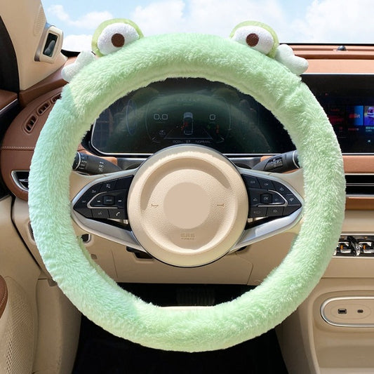 Plush Green Frog Steering Wheel Cover