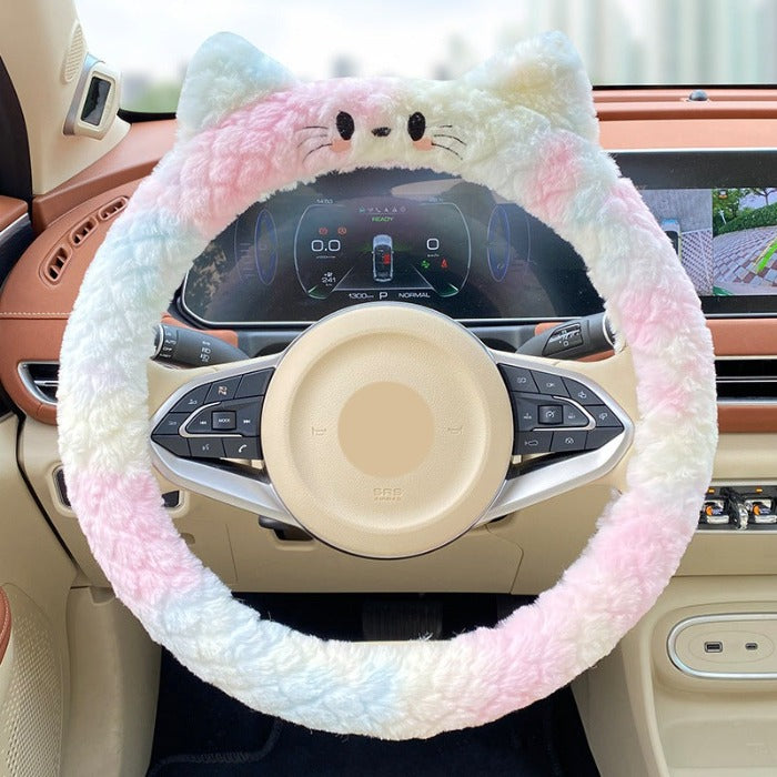 Plush Sweet Kitten Steering Wheel Cover