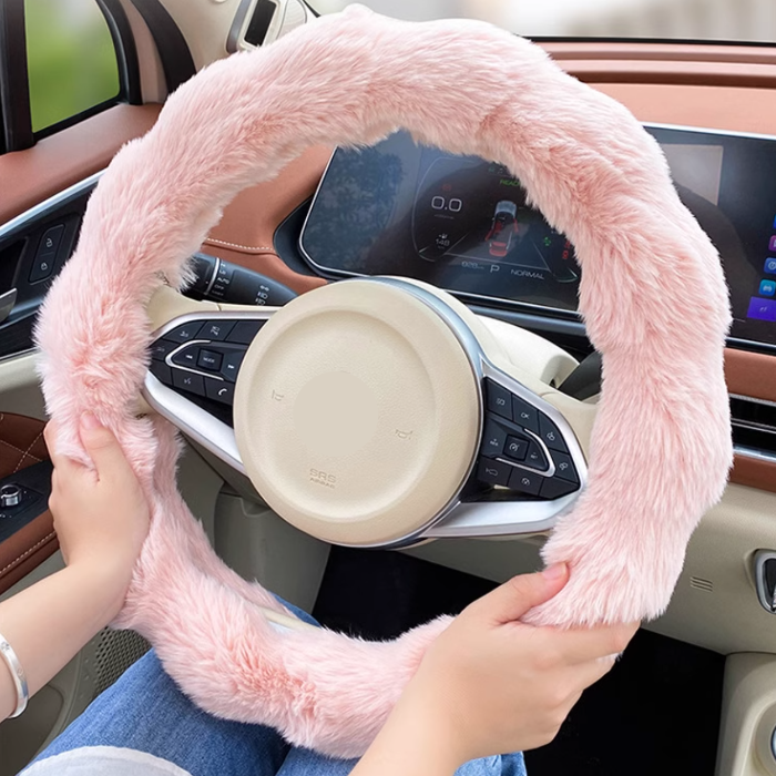 Fluffy Snug Round Steering Wheel Cover