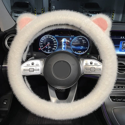 Fluffy Cat Ear Steering Wheel Cover