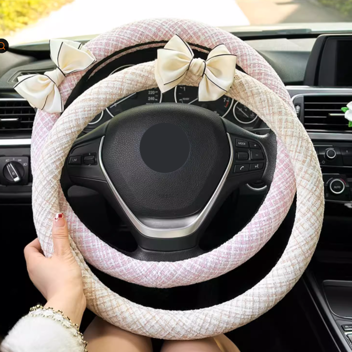 Classic Luxe Ribbon Steering Wheel Cover