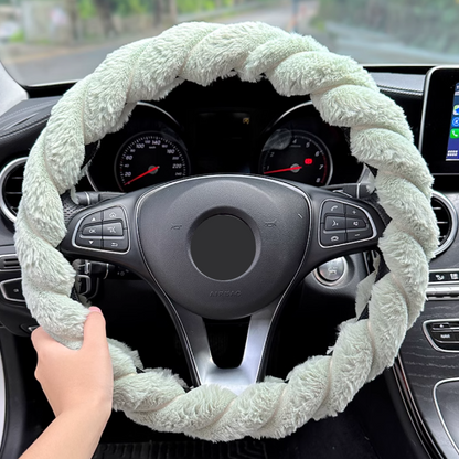 Fluffy Twisted Round Steering Wheel Cover